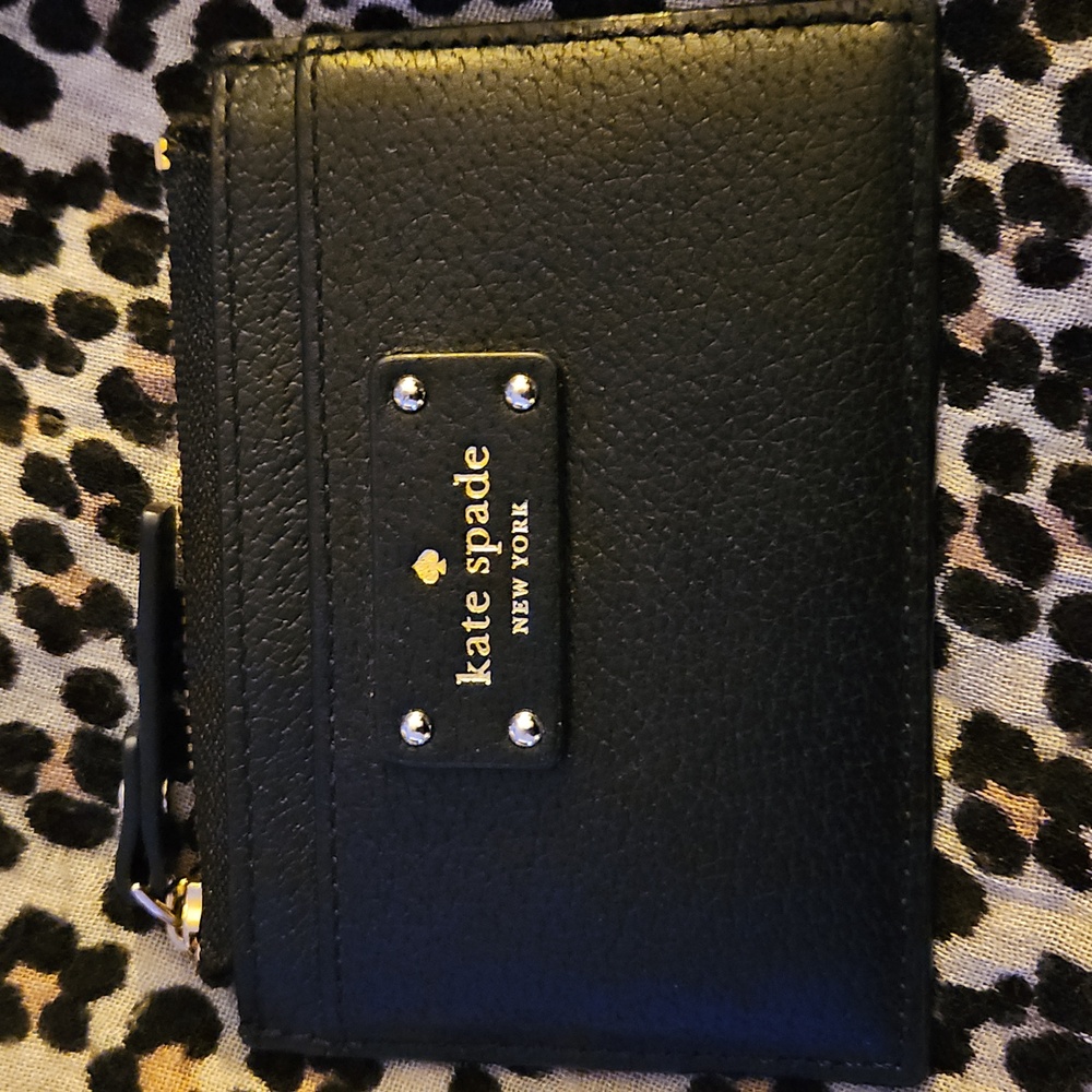 Kate Spade Black Textured Card Wallet